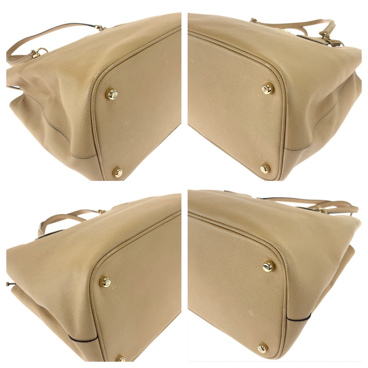12549
COACH コーチ ベージュ シルバー金具 レザー トートバッグ ショルダーバッグ  レディース