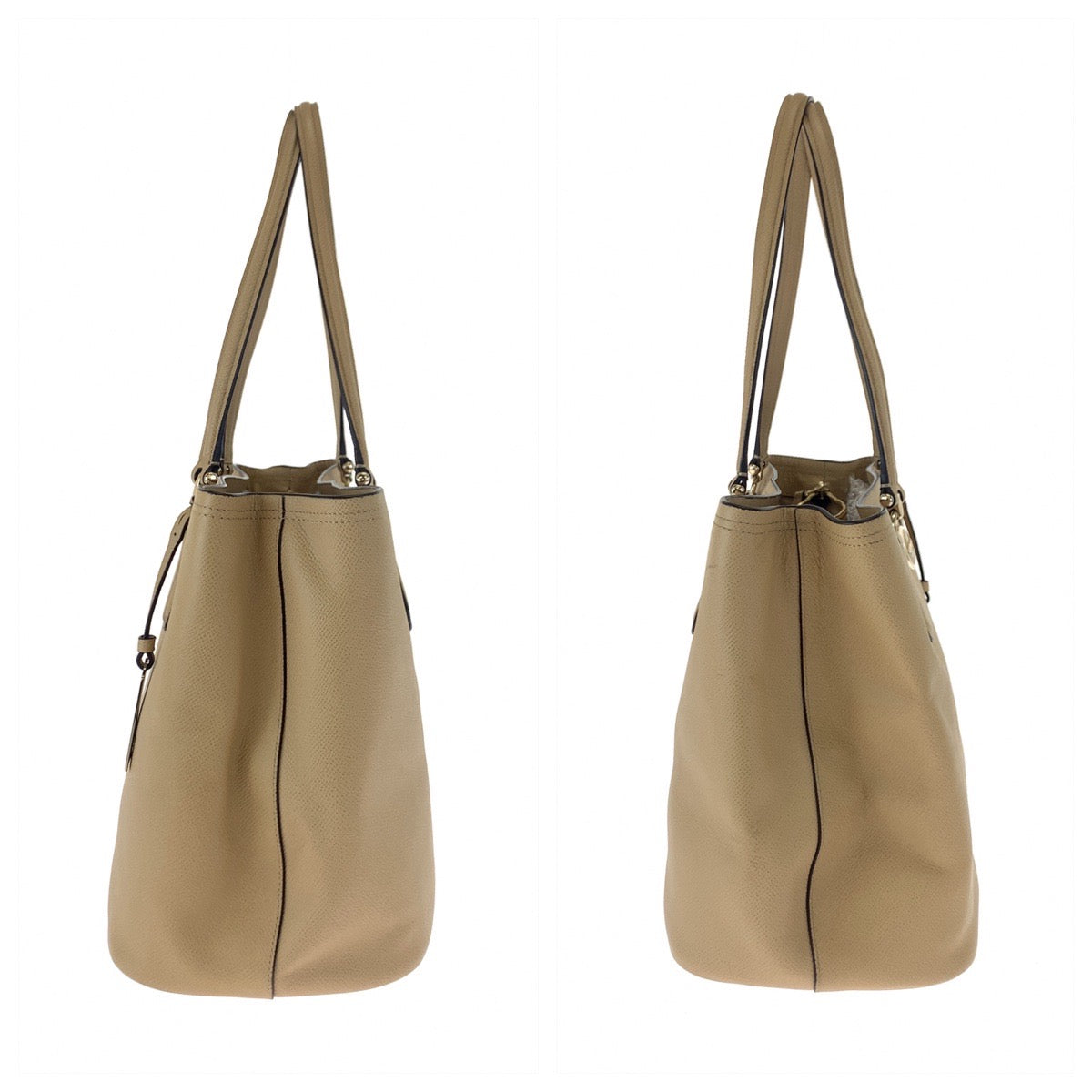 12549
COACH コーチ ベージュ シルバー金具 レザー トートバッグ ショルダーバッグ  レディース