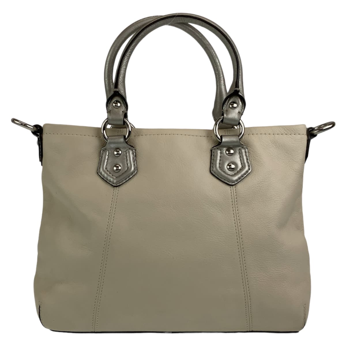 12548
COACH コーチ アシュレイ ホワイト アイボリー シルバー金具 レザー ショルダーバッグ ハンドバッグ トートバッグ 2way 斜め掛け可能  レディース