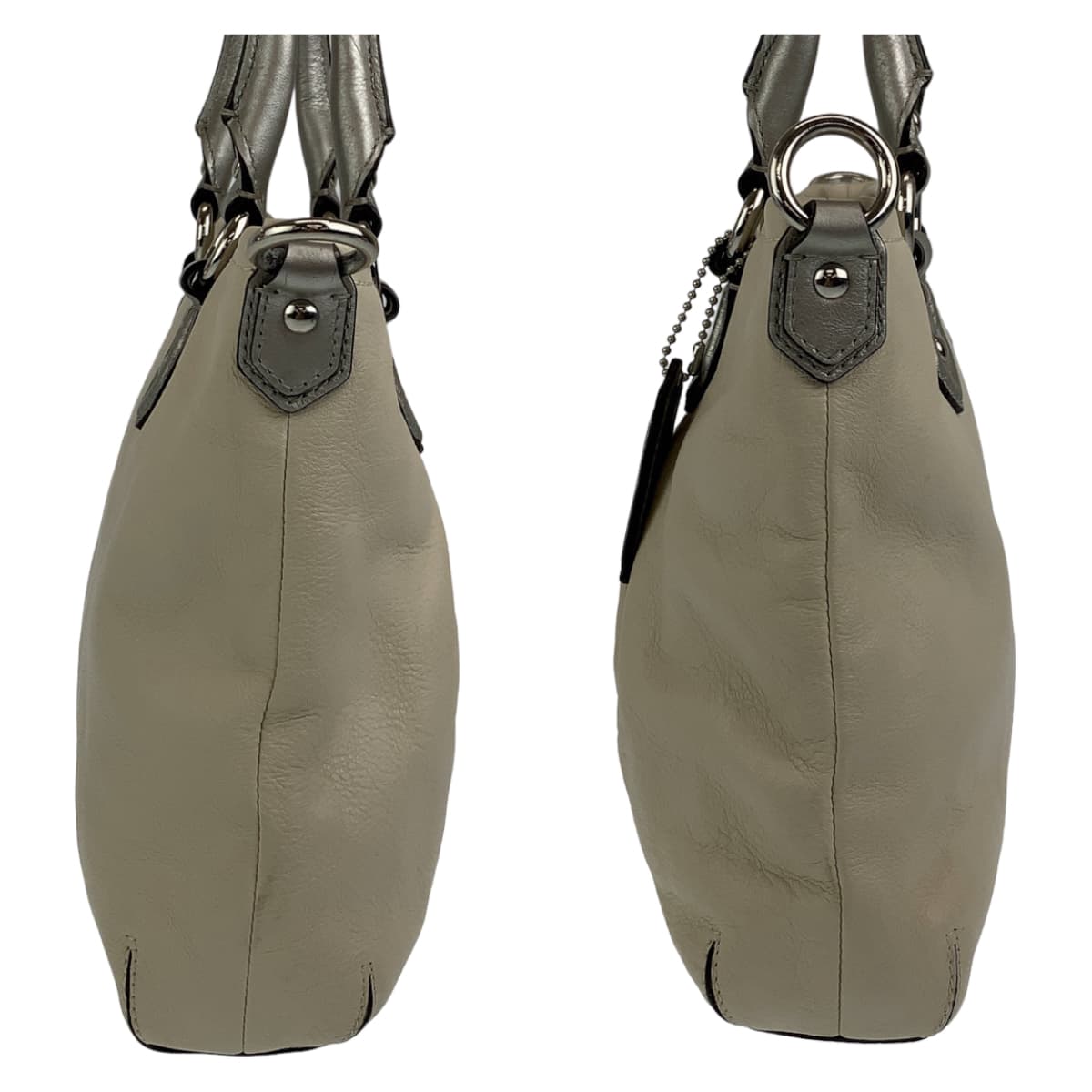 12548
COACH コーチ アシュレイ ホワイト アイボリー シルバー金具 レザー ショルダーバッグ ハンドバッグ トートバッグ 2way 斜め掛け可能  レディース