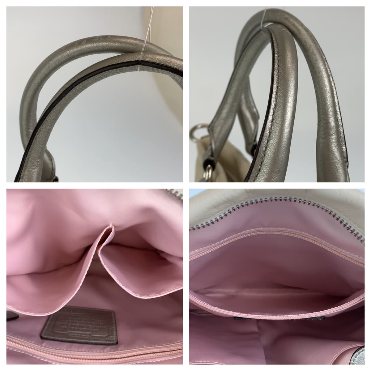 12548
COACH コーチ アシュレイ ホワイト アイボリー シルバー金具 レザー ショルダーバッグ ハンドバッグ トートバッグ 2way 斜め掛け可能  レディース