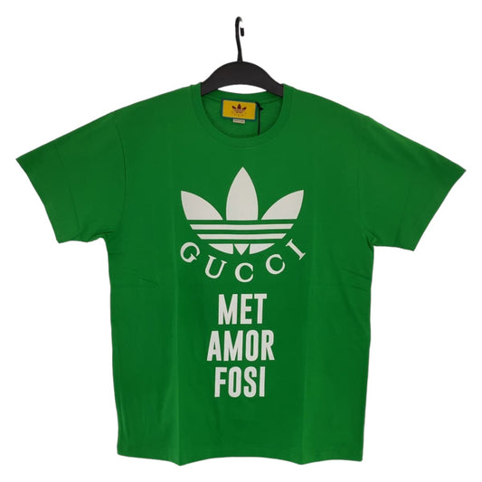 H-00580
GUCCI グッチ GUCCI × adidas 22AW サイズM グリーン 緑 ホワイト 白 コットン 717422XJEXH トップス ロゴプリント  メンズ