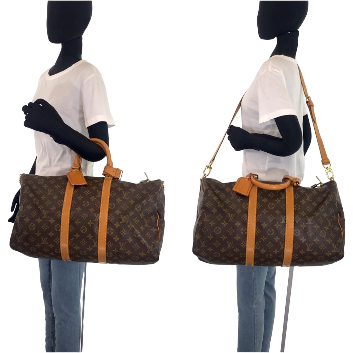 H-00584
LOUIS VUITTON ルイヴィトン モノグラム キーポルバンドリエール45 ブラウン 茶 PVC M41418 ボストンバッグ 旅行バッグ  レディース