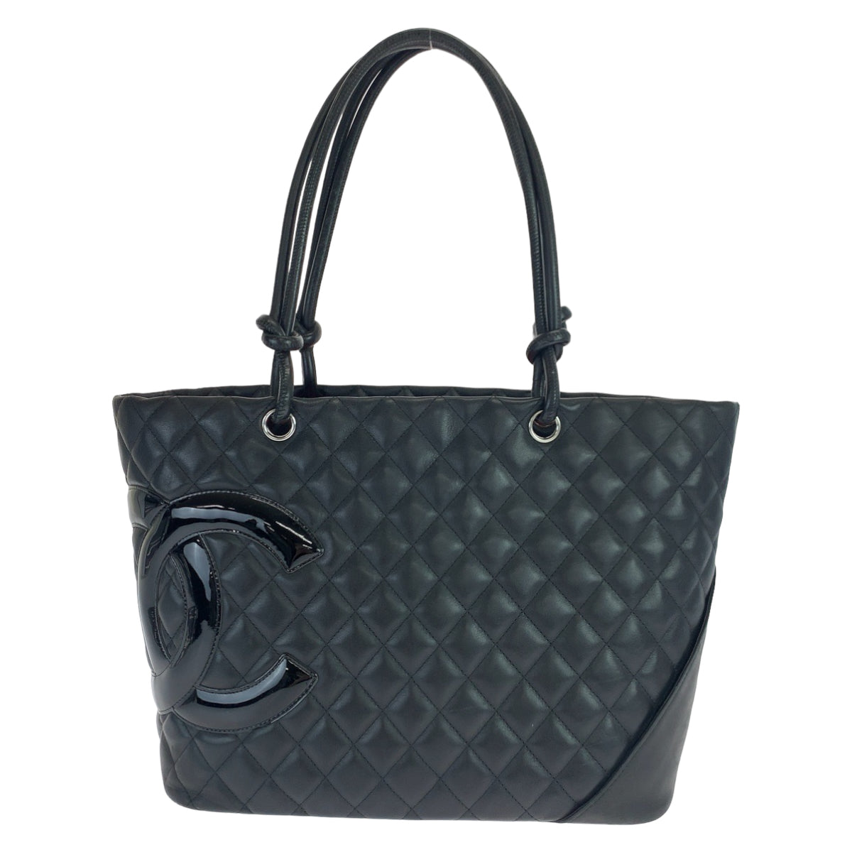 CHANEL シャネル カンボン ラージトート ココマーク ブラック 黒 シルバー金具 カーフ トートバッグ ハンドバッグ  レディース