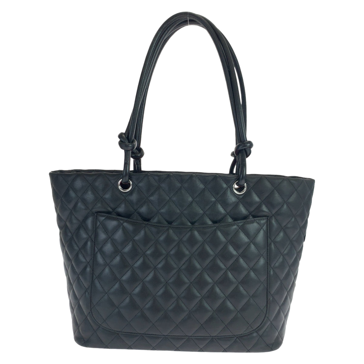 CHANEL シャネル カンボン ラージトート ココマーク ブラック 黒 シルバー金具 カーフ トートバッグ ハンドバッグ  レディース