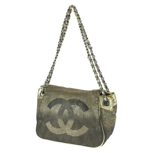 CHANEL シャネル クルーズライン ココマーク ゴールド 金 シルバー金具 キャンバス / レザー チェーンショルダーバッグ 斜め掛け 肩掛け  レディース