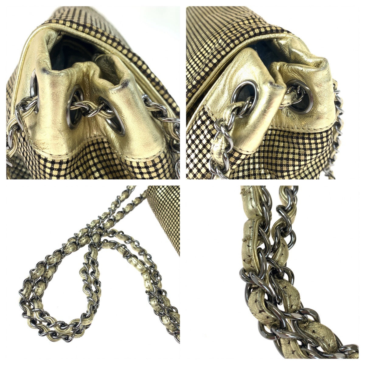 CHANEL シャネル クルーズライン ココマーク ゴールド 金 シルバー金具 キャンバス / レザー チェーンショルダーバッグ 斜め掛け 肩掛け  レディース