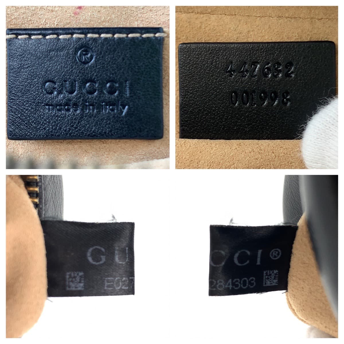 H-00586
GUCCI グッチ GGマーモント キルティング ブラック 黒 レザー 447632 ショルダーバッグ 斜め掛け  レディース