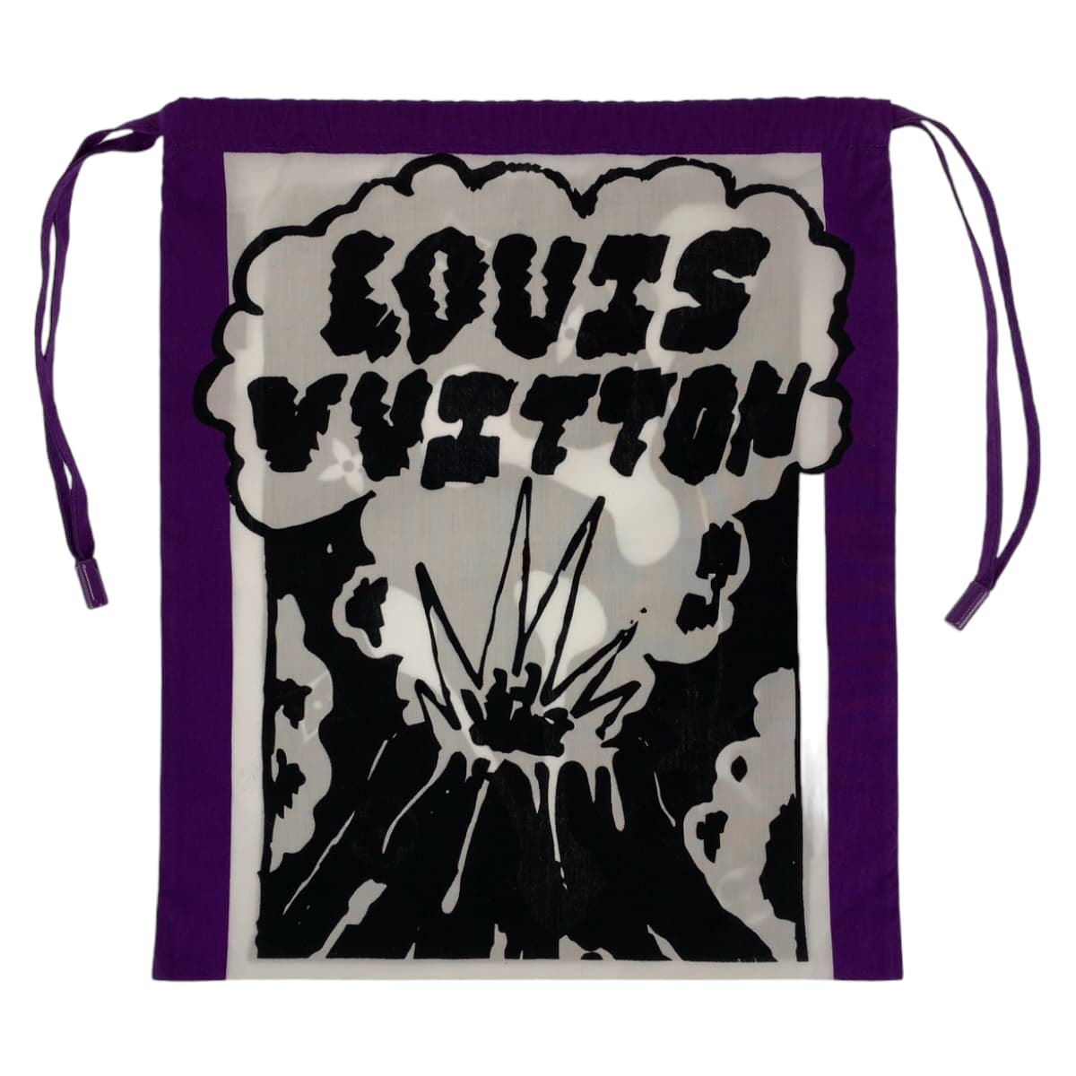 10413
LOUIS VUITTON ルイヴィトン モノグラム リーフ柄 パープル ホワイト グリーン コットン スカーフ ストール バンダナ  メンズ