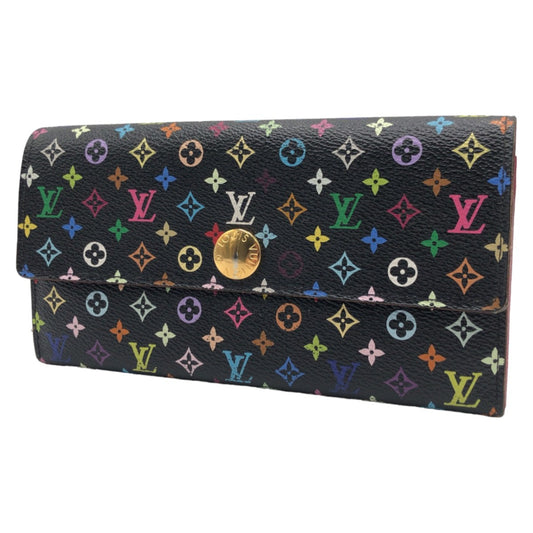 LOUIS VUITTON ルイヴィトン モノグラム  ポルトフォイユ サラ マルチカラー ブラック 黒 ノワール グルナード ゴールド金具 PVC M93747 長財布 ロングウォレット  レディース