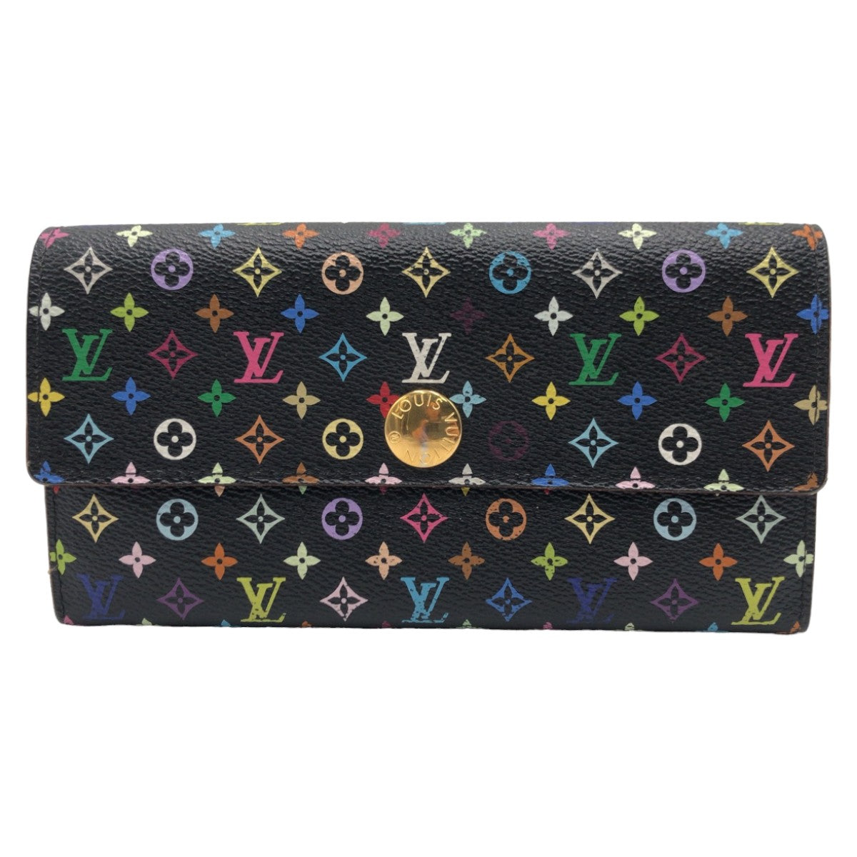 LOUIS VUITTON ルイヴィトン モノグラム  ポルトフォイユ サラ マルチカラー ブラック 黒 ノワール グルナード ゴールド金具 PVC M93747 長財布 ロングウォレット  レディース