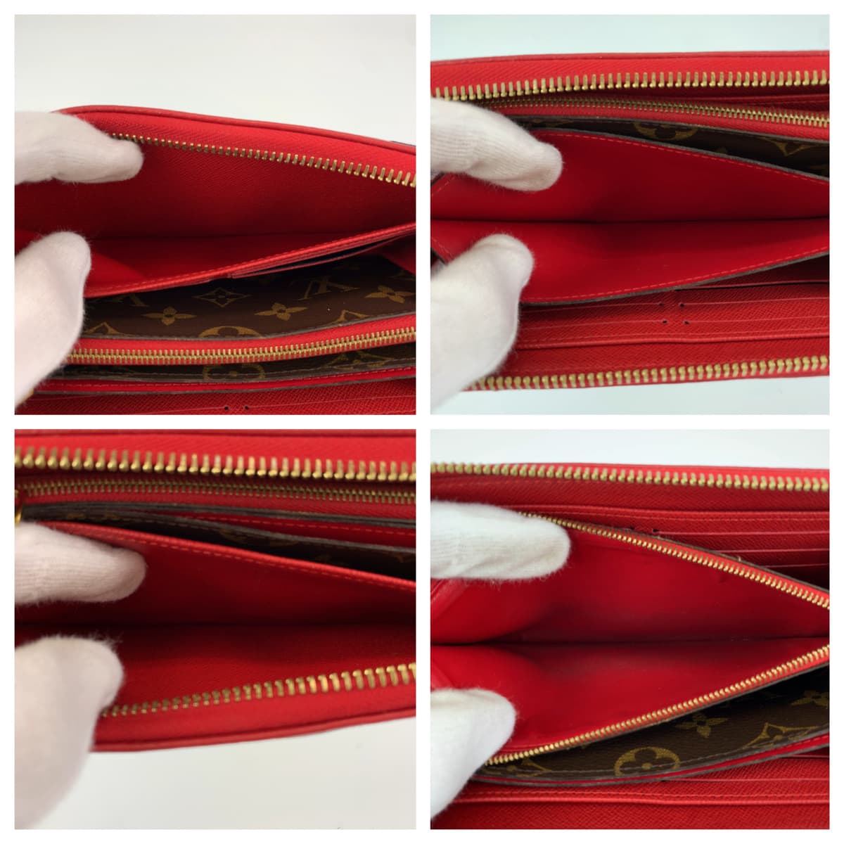 LOUIS VUITTON ルイヴィトン モノグラム ジッピーウォレット レティーロ ブラウン 茶 レッド 赤 PVC M61854 長財布 ラウンドファスナー  レディース