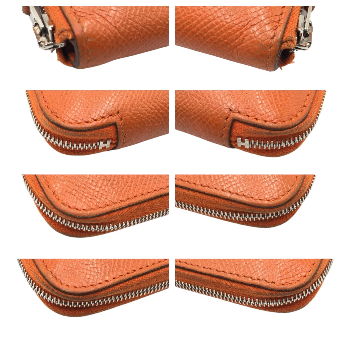 HERMES エルメス アザップ クラシックロング オレンジ シルバー金具 ヴォーエプソン 長財布 ロングウォレット ラウンドファスナー ◻︎N刻印  レディース