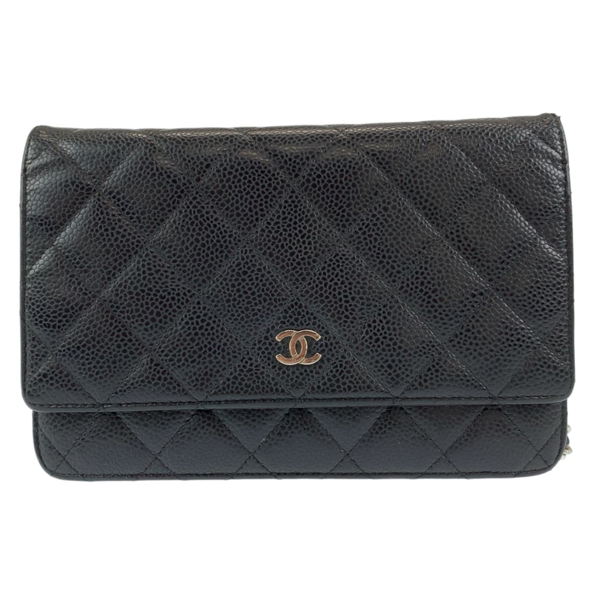 CHANEL シャネル マトラッセ ココマーク ブラック 黒 シルバー金具 キャビアスキン A33814 ショルダーバッグ 斜め掛け  レディース