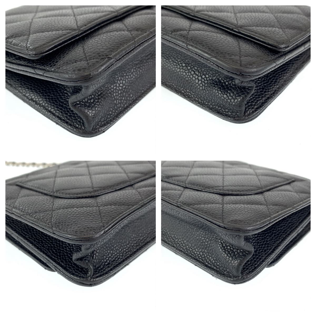 CHANEL シャネル マトラッセ ココマーク ブラック 黒 シルバー金具 キャビアスキン A33814 ショルダーバッグ 斜め掛け  レディース