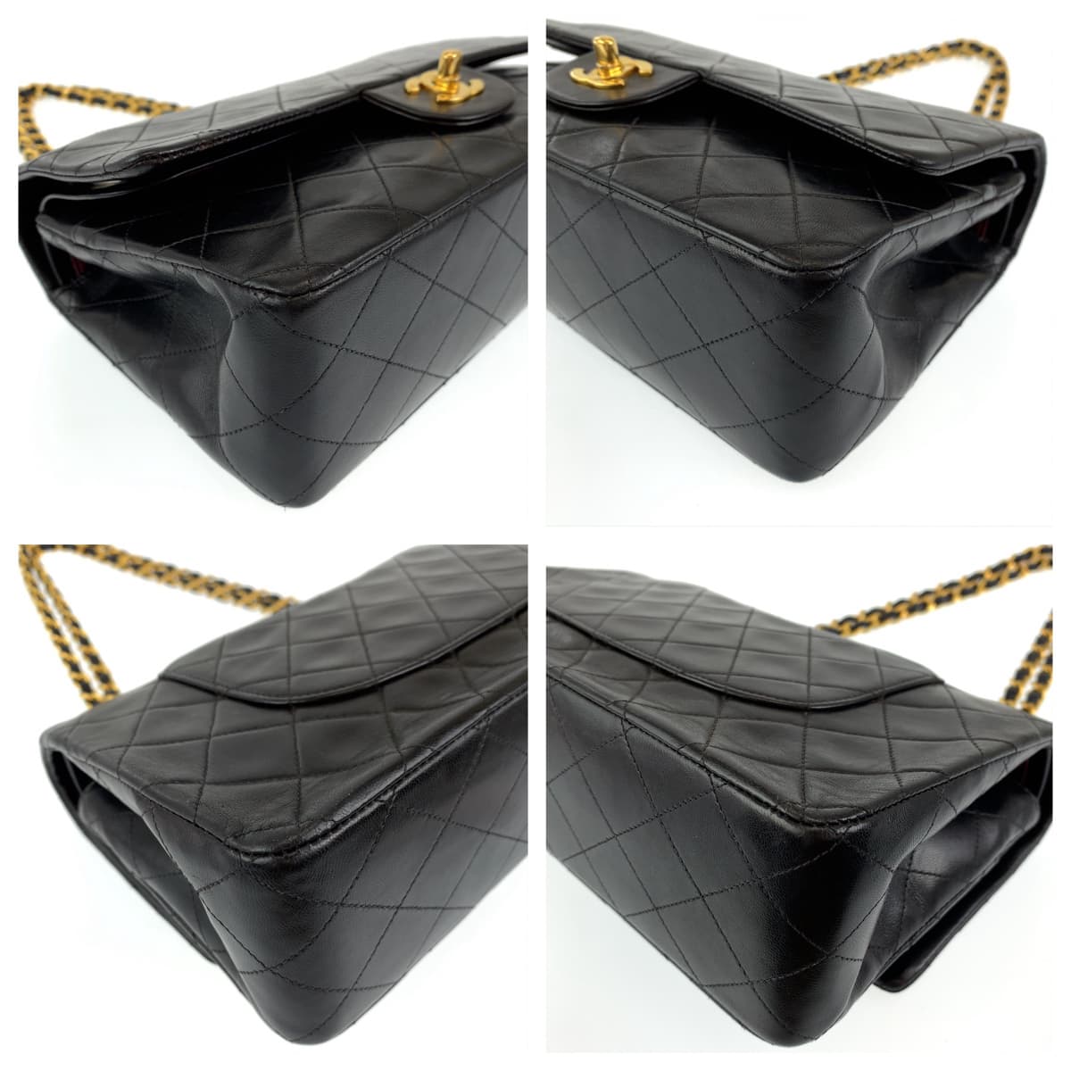 CHANEL シャネル ヴィンテージ マトラッセ ココマーク ターンロック ブラック 黒 ゴールド金具 ラムスキン A01112 ショルダーバッグ ハンドバッグ  レディース