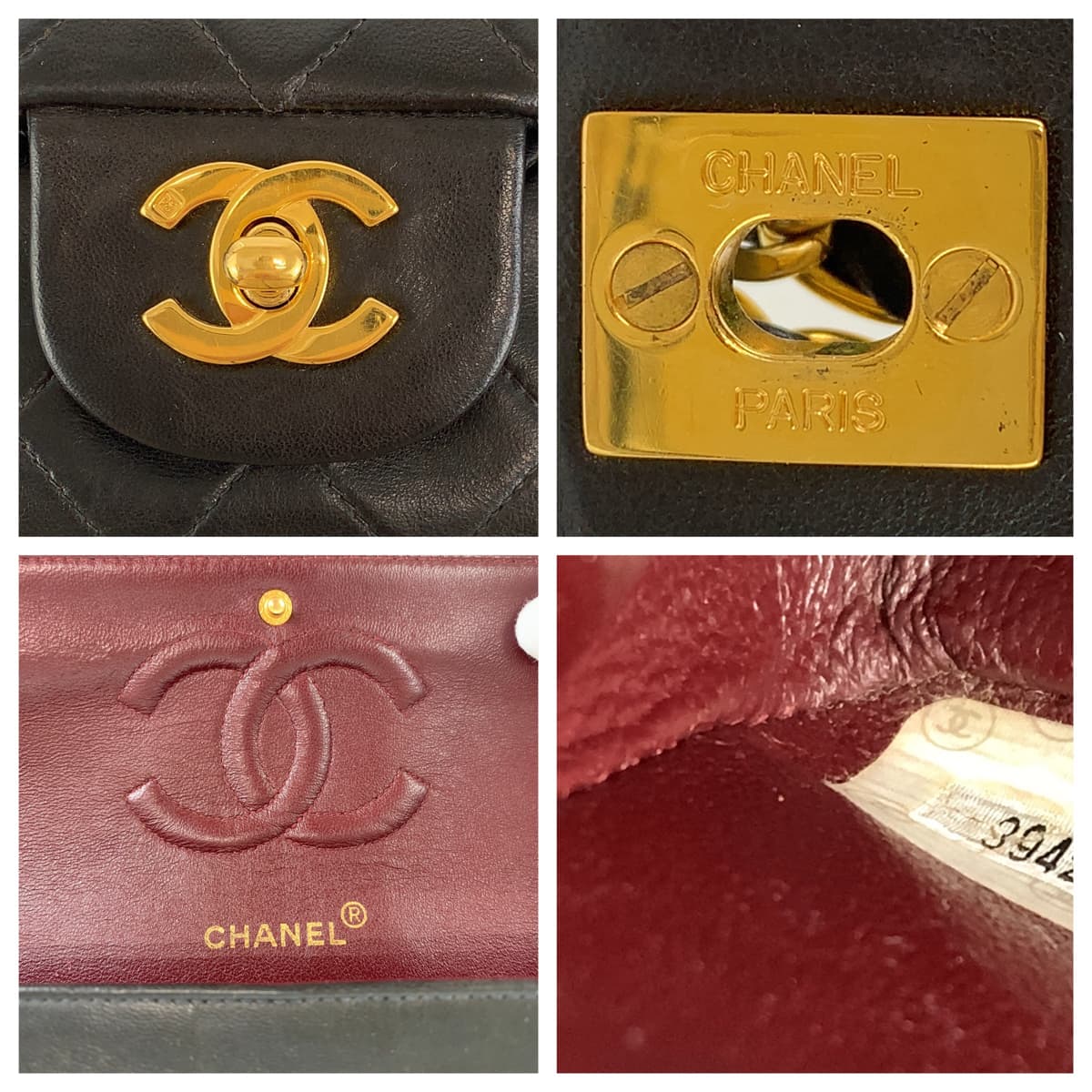 CHANEL シャネル ヴィンテージ マトラッセ ココマーク ターンロック ブラック 黒 ゴールド金具 ラムスキン A01112 ショルダーバッグ ハンドバッグ  レディース