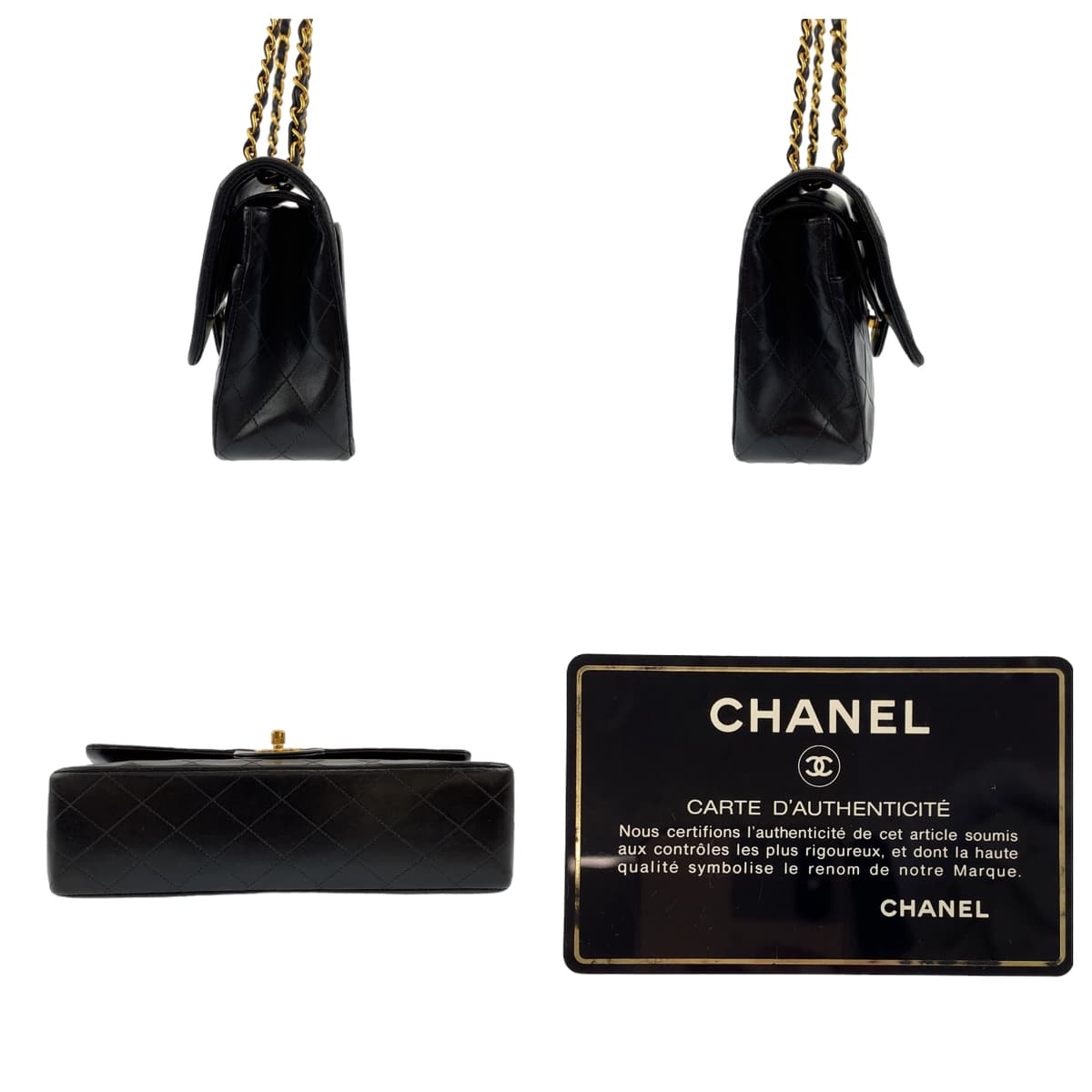CHANEL シャネル ヴィンテージ マトラッセ ココマーク ターンロック ブラック 黒 ゴールド金具 ラムスキン A01112 ショルダーバッグ ハンドバッグ  レディース