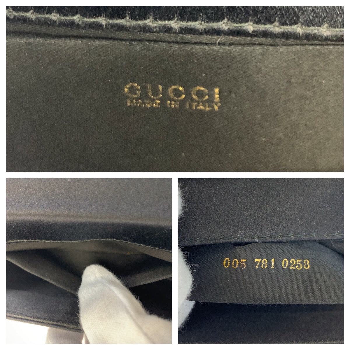 H-00594
GUCCI グッチ ヴィンテージ オールドグッチ バンブー ブラック 黒 ブラウン 茶 サテン 005 781 0258 チェーンショルダーバッグ ハンドバッグ 2way  レディース