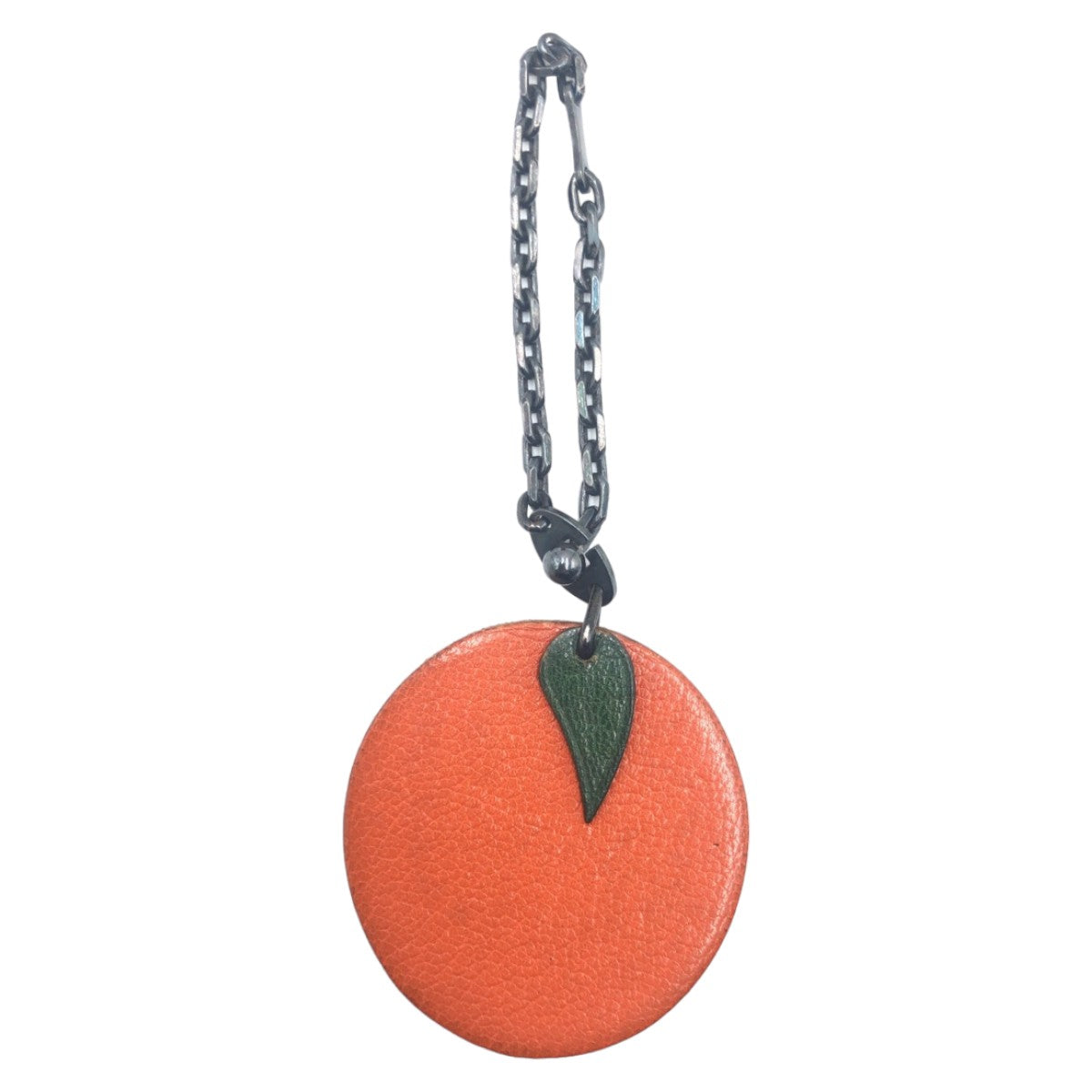 HERMES エルメス フルーツチャーム オレンジ オレンジ 橙 シルバー金具 レザー キーホルダー キーチャーム ストラップ  レディース