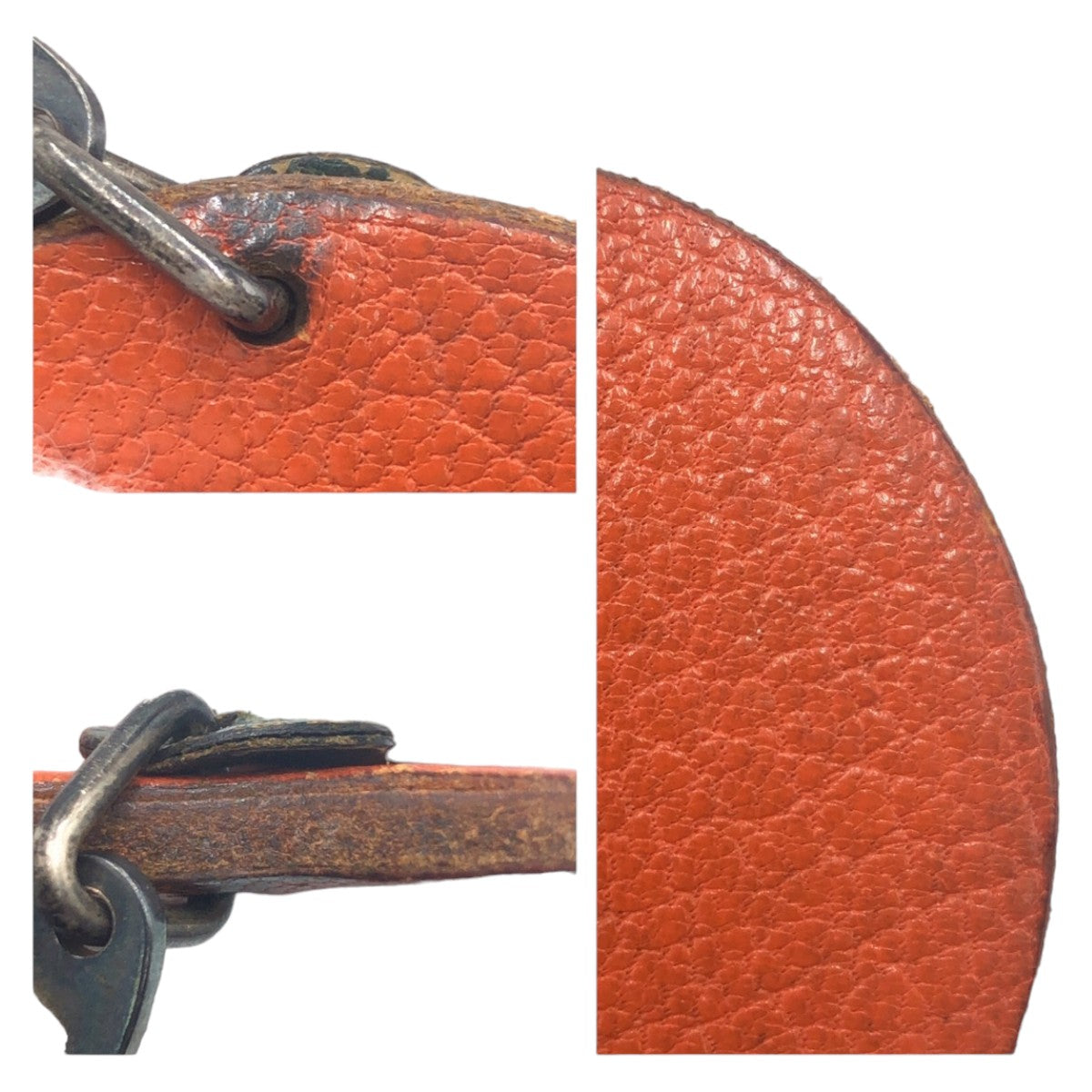HERMES エルメス フルーツチャーム オレンジ オレンジ 橙 シルバー金具 レザー キーホルダー キーチャーム ストラップ  レディース