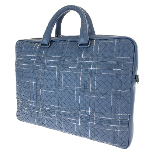 BOTTEGAVENETA Bottega Veneta Intrecciato Atlas Blue / Nappa Leather Briefcase Business Bag for Men