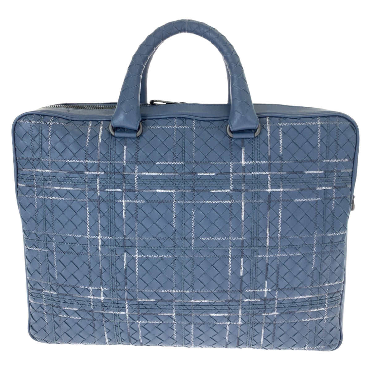 BOTTEGAVENETA Bottega Veneta Intrecciato Atlas Blue / Nappa Leather Briefcase Business Bag for Men