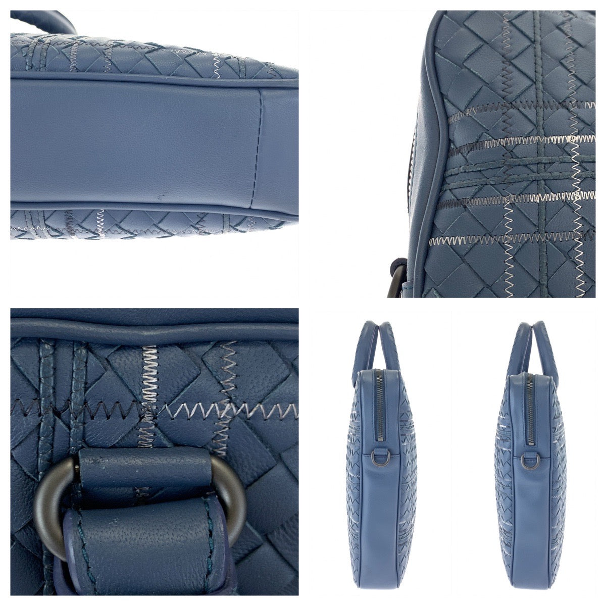BOTTEGAVENETA Bottega Veneta Intrecciato Atlas Blue / Nappa Leather Briefcase Business Bag for Men