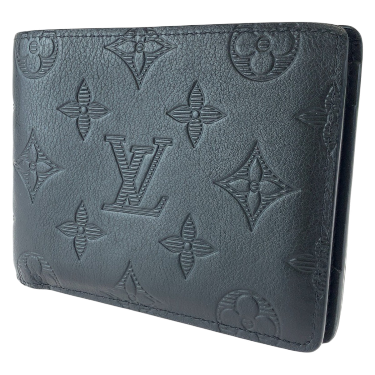 H-00596
LOUIS VUITTON ルイヴィトン モノグラム シャドウ ポルトフォイユ ミュルティプル ノワール ブラック 黒 レザー M62901 二つ折り財布 札入れ  メンズ