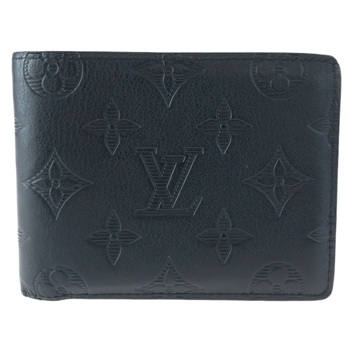 H-00596
LOUIS VUITTON ルイヴィトン モノグラム シャドウ ポルトフォイユ ミュルティプル ノワール ブラック 黒 レザー M62901 二つ折り財布 札入れ  メンズ