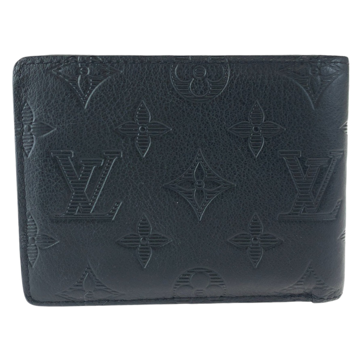 H-00596
LOUIS VUITTON ルイヴィトン モノグラム シャドウ ポルトフォイユ ミュルティプル ノワール ブラック 黒 レザー M62901 二つ折り財布 札入れ  メンズ