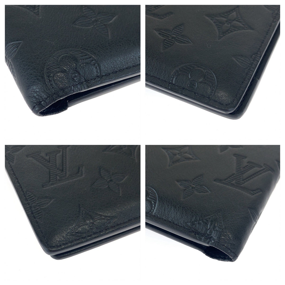 H-00596
LOUIS VUITTON ルイヴィトン モノグラム シャドウ ポルトフォイユ ミュルティプル ノワール ブラック 黒 レザー M62901 二つ折り財布 札入れ  メンズ