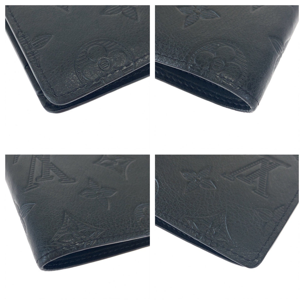 H-00596
LOUIS VUITTON ルイヴィトン モノグラム シャドウ ポルトフォイユ ミュルティプル ノワール ブラック 黒 レザー M62901 二つ折り財布 札入れ  メンズ