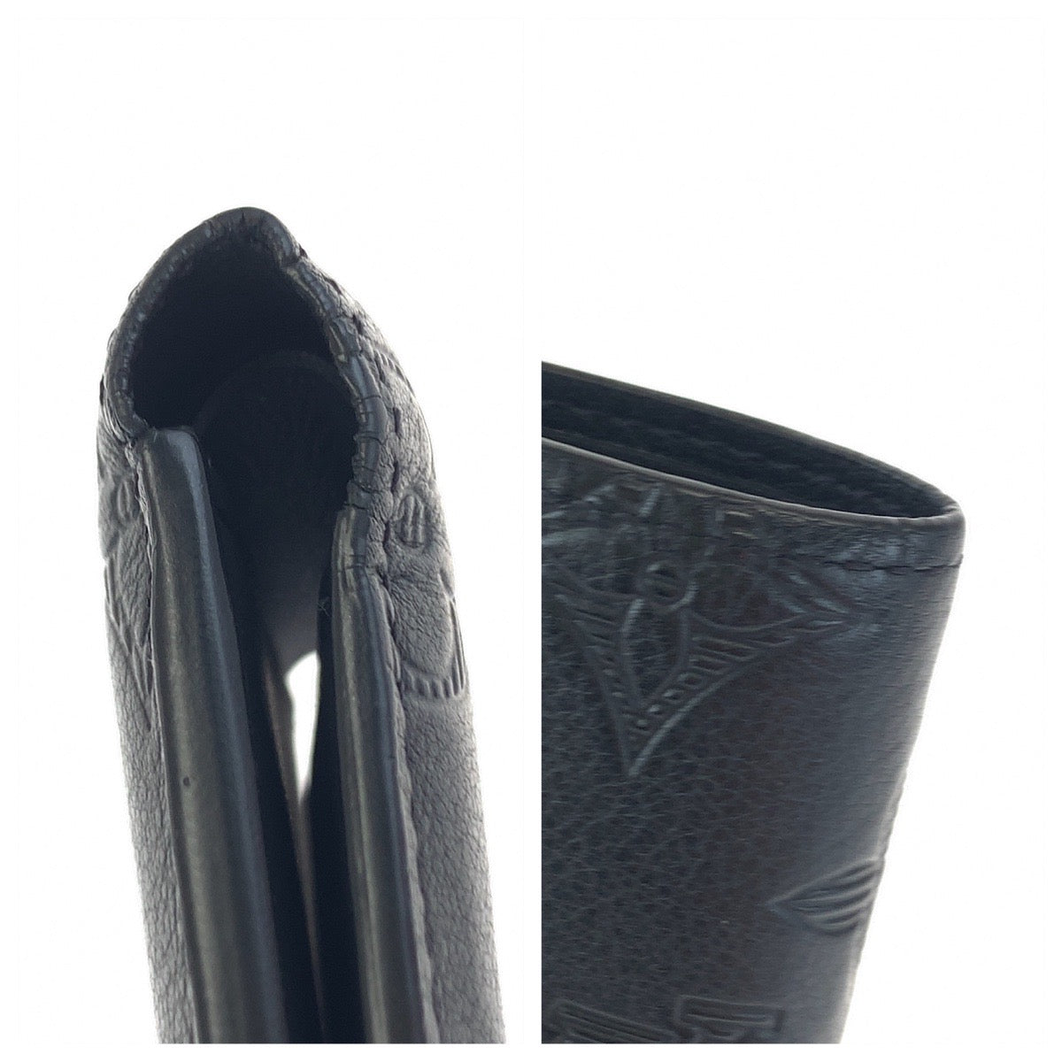 H-00596
LOUIS VUITTON ルイヴィトン モノグラム シャドウ ポルトフォイユ ミュルティプル ノワール ブラック 黒 レザー M62901 二つ折り財布 札入れ  メンズ