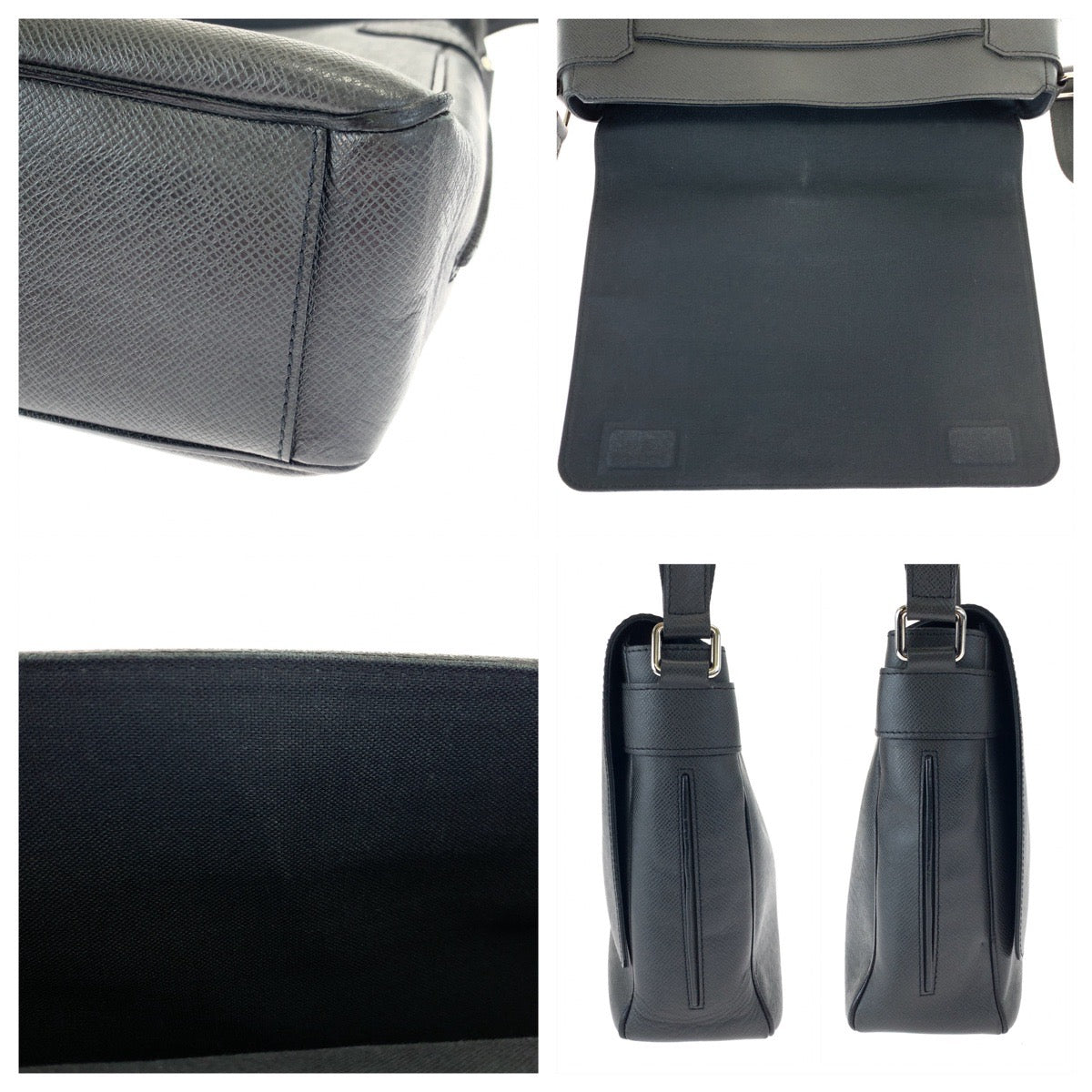 H-00597
LOUIS VUITTON ルイヴィトン タイガ ロマン MM アルドワーズ ブラック 黒 シルバー金具 カーフ M32682 ショルダーバッグ 斜め掛け  メンズ
