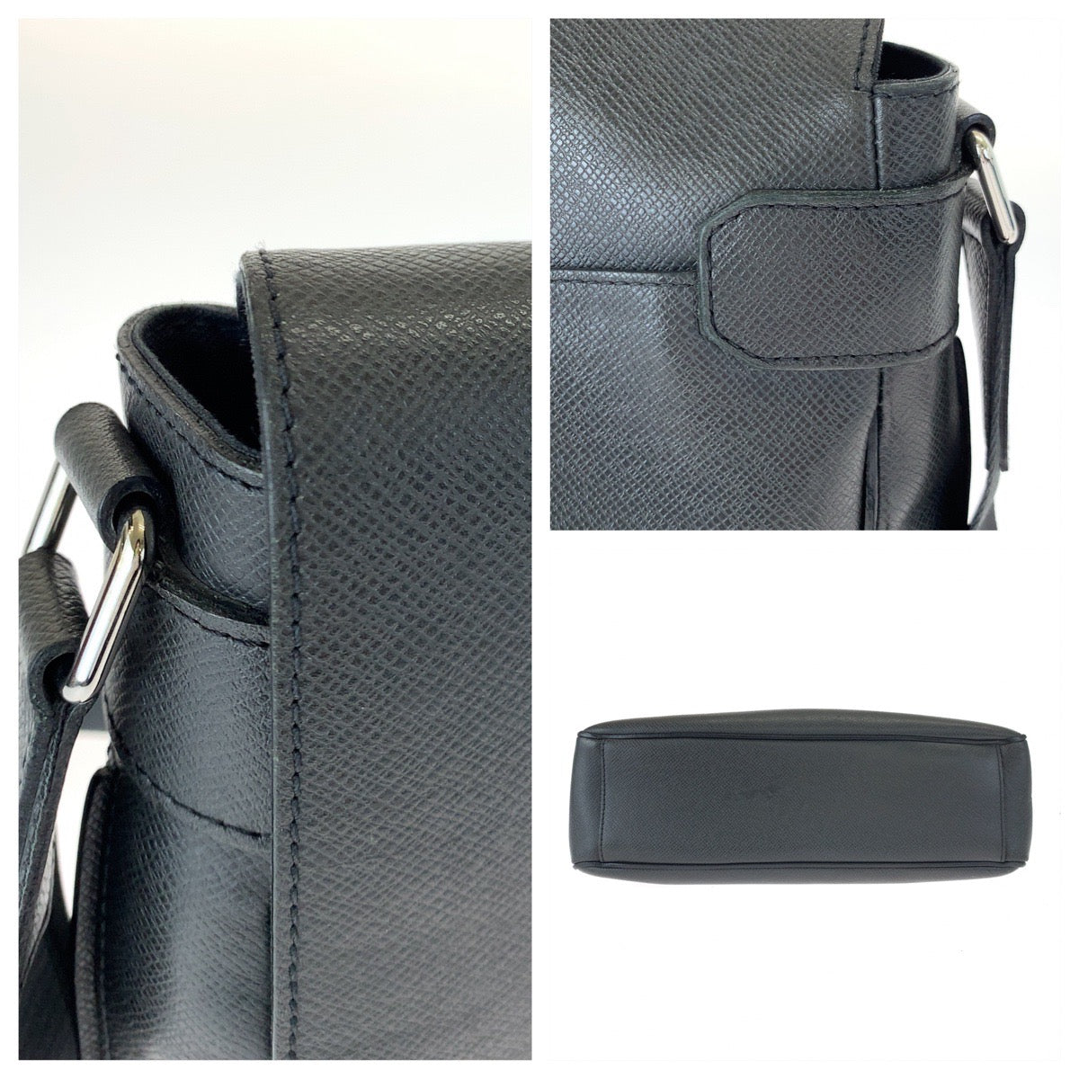H-00597
LOUIS VUITTON ルイヴィトン タイガ ロマン MM アルドワーズ ブラック 黒 シルバー金具 カーフ M32682 ショルダーバッグ 斜め掛け  メンズ