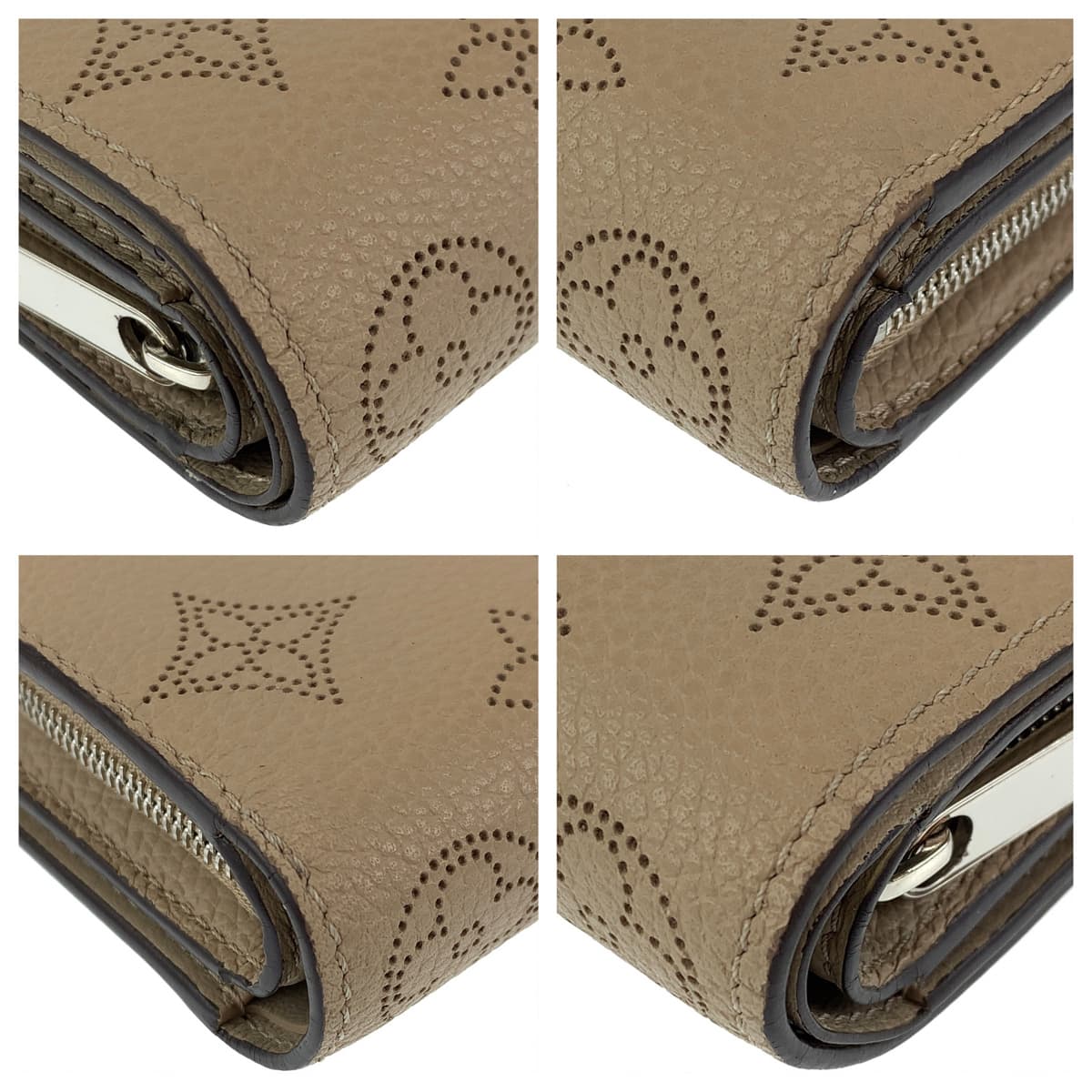LOUIS VUITTON ルイヴィトン ポルトフォイユ クレア ガレ ベージュ モノグラムマヒナ M80817 二つ折り財布 コンパクトウォレット  レディース