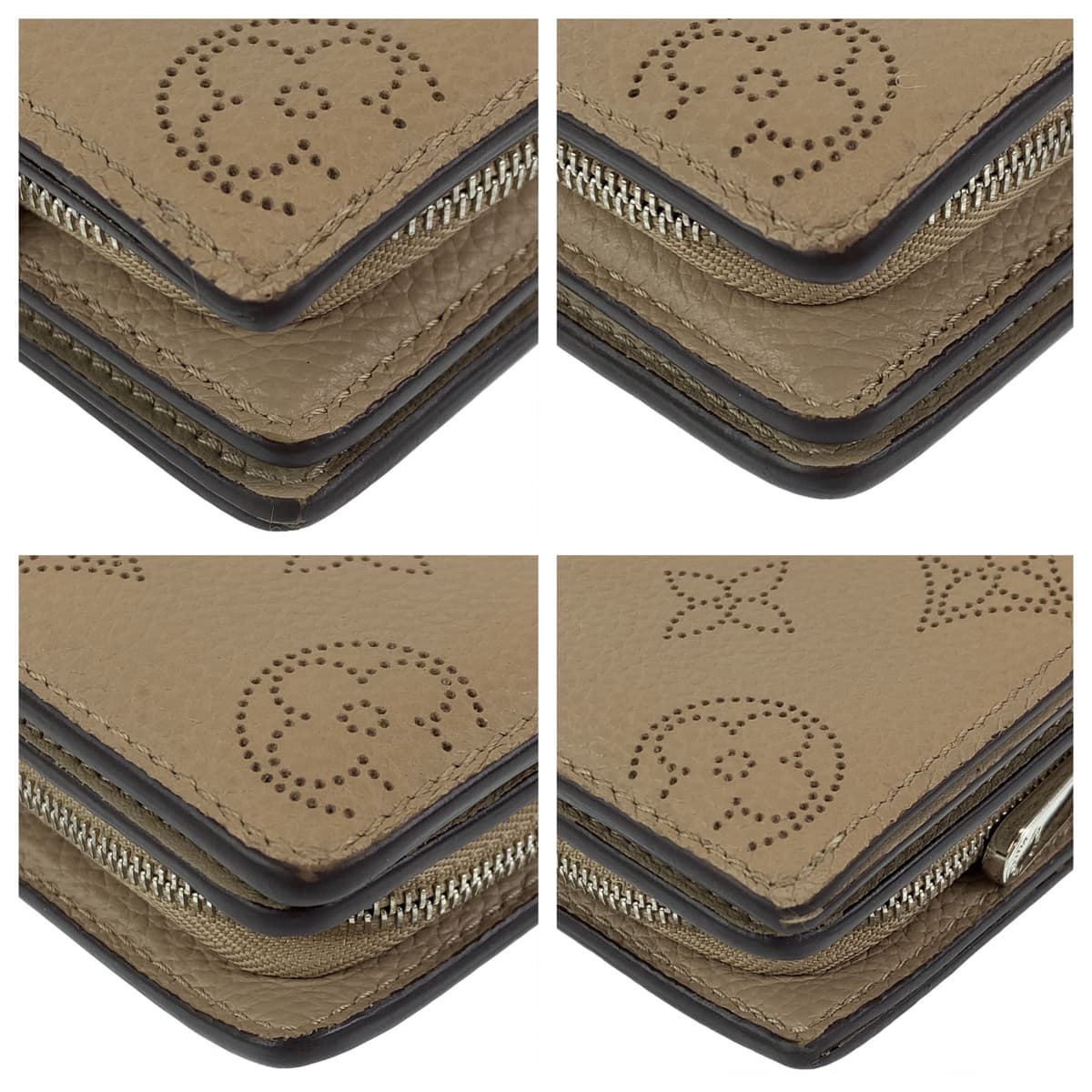 LOUIS VUITTON ルイヴィトン ポルトフォイユ クレア ガレ ベージュ モノグラムマヒナ M80817 二つ折り財布 コンパクトウォレット  レディース