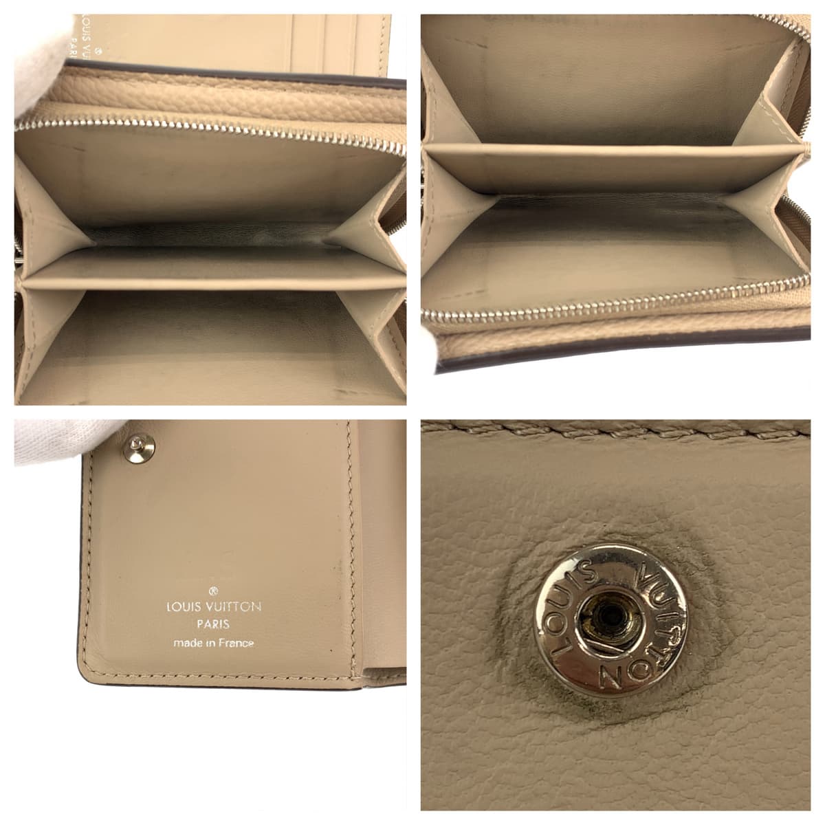 LOUIS VUITTON ルイヴィトン ポルトフォイユ クレア ガレ ベージュ モノグラムマヒナ M80817 二つ折り財布 コンパクトウォレット  レディース