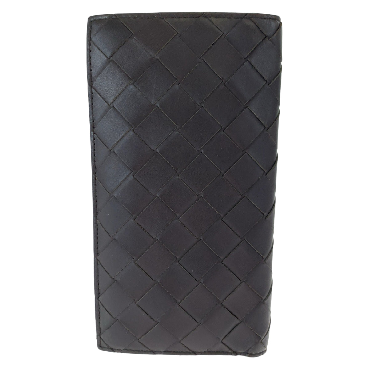 10423
 BOTTEGAVENETA Bottega Veneta Maxi Intrecciato Brown Calfskin PO2255077B Long Wallet for Men