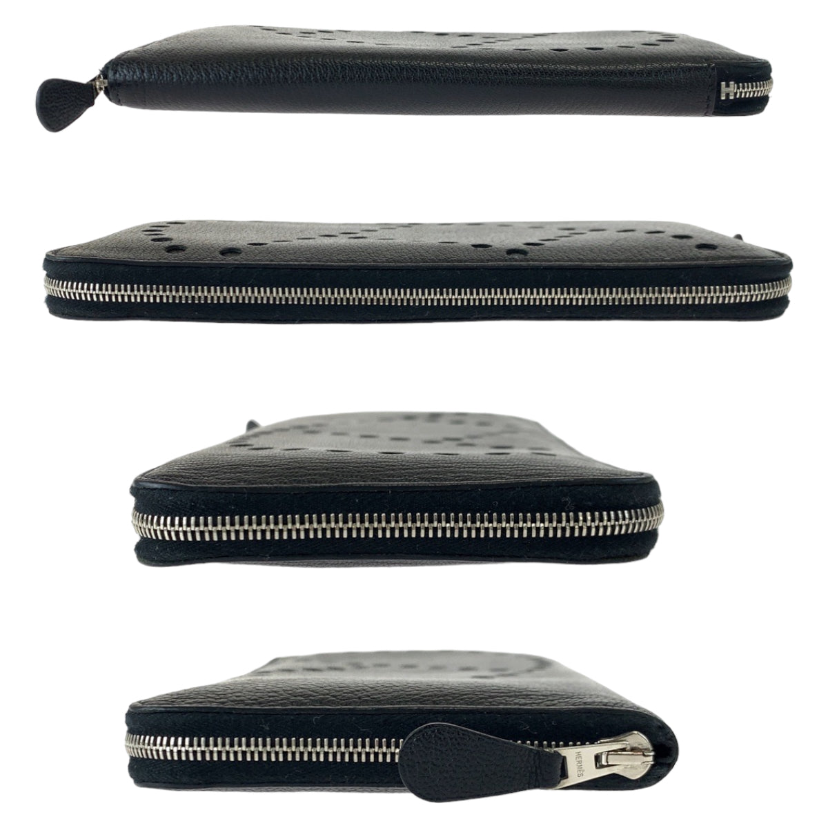 H-00600
HERMES エルメス エブリン ブラック 黒 シルバー金具 シェーブル 長財布 ラウンドジッピーウォレット ◻︎O刻印  メンズ