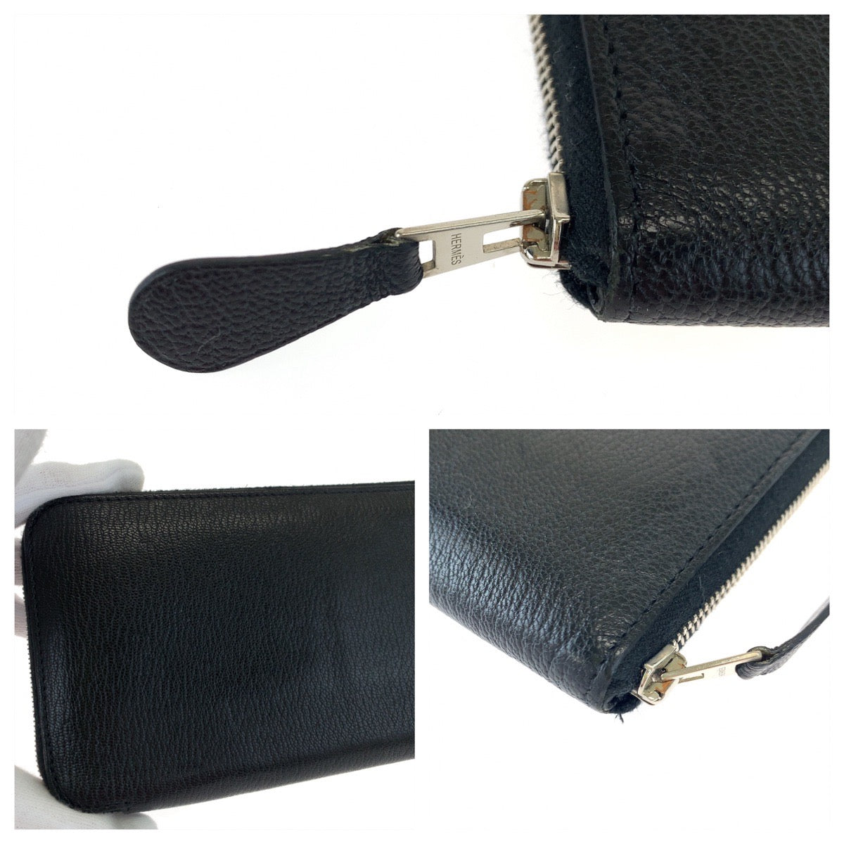 H-00600
HERMES エルメス エブリン ブラック 黒 シルバー金具 シェーブル 長財布 ラウンドジッピーウォレット ◻︎O刻印  メンズ