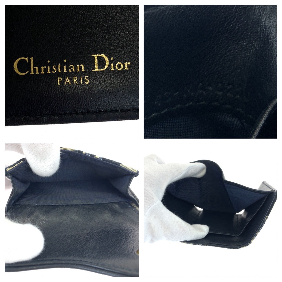 H-00601
Dior ディオール オブリークジャガード サドルロータス ネイビー 紺 ベージュ ゴールド金具 キャンバス / レザー S5653CTZQ 三つ折り財布 ミニ財布  レディース