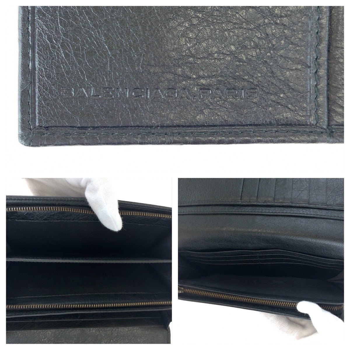 BALENCIAGA バレンシアガ ジャイアントマネー ブラック 黒 レザー 253038 長財布 二つ折り  レディース