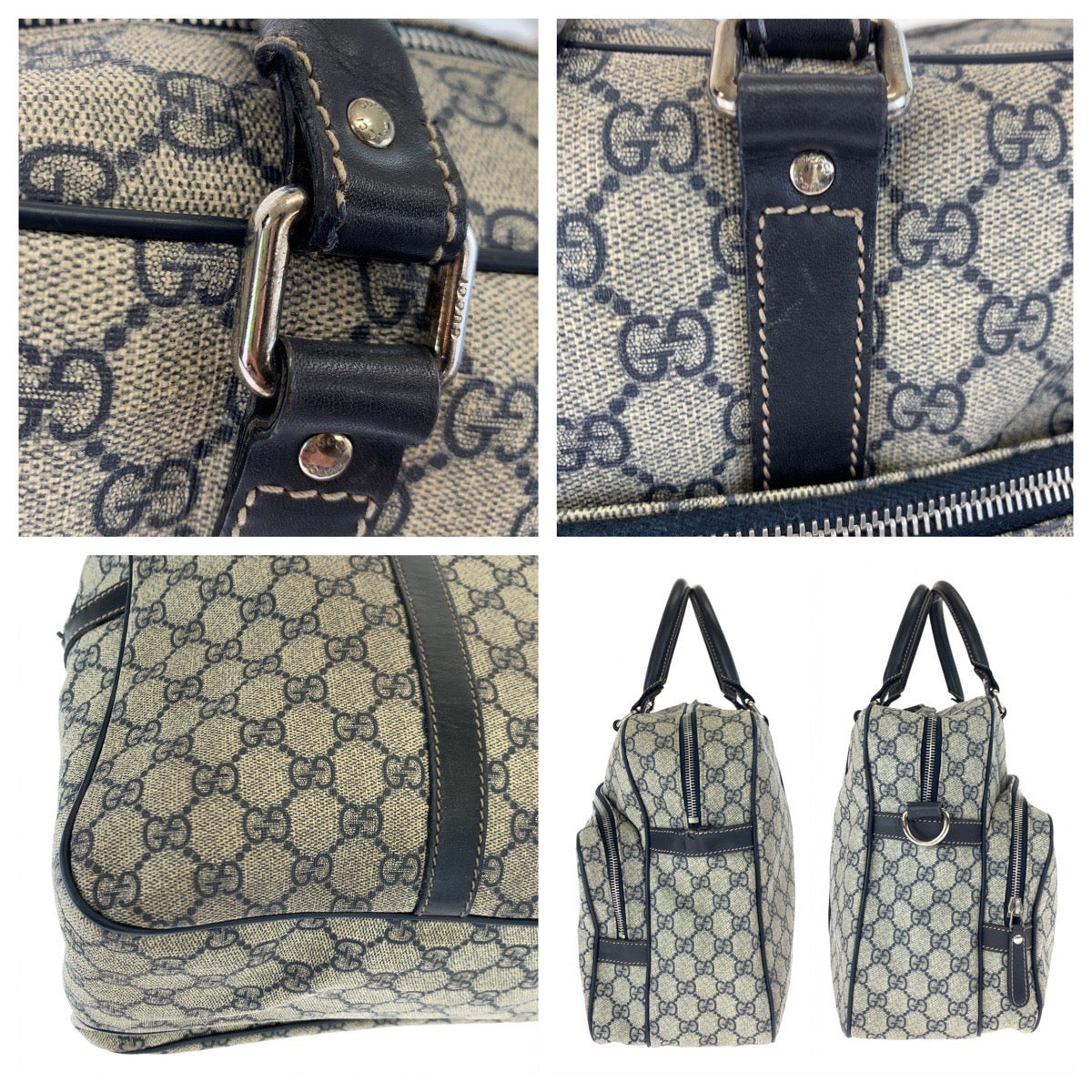 10428
GUCCI グッチ スプリーム ネイビー ライトグレー GGスプリームキャンバス 246478 ビジネスバッグ ブリーフケース A4対応  メンズ