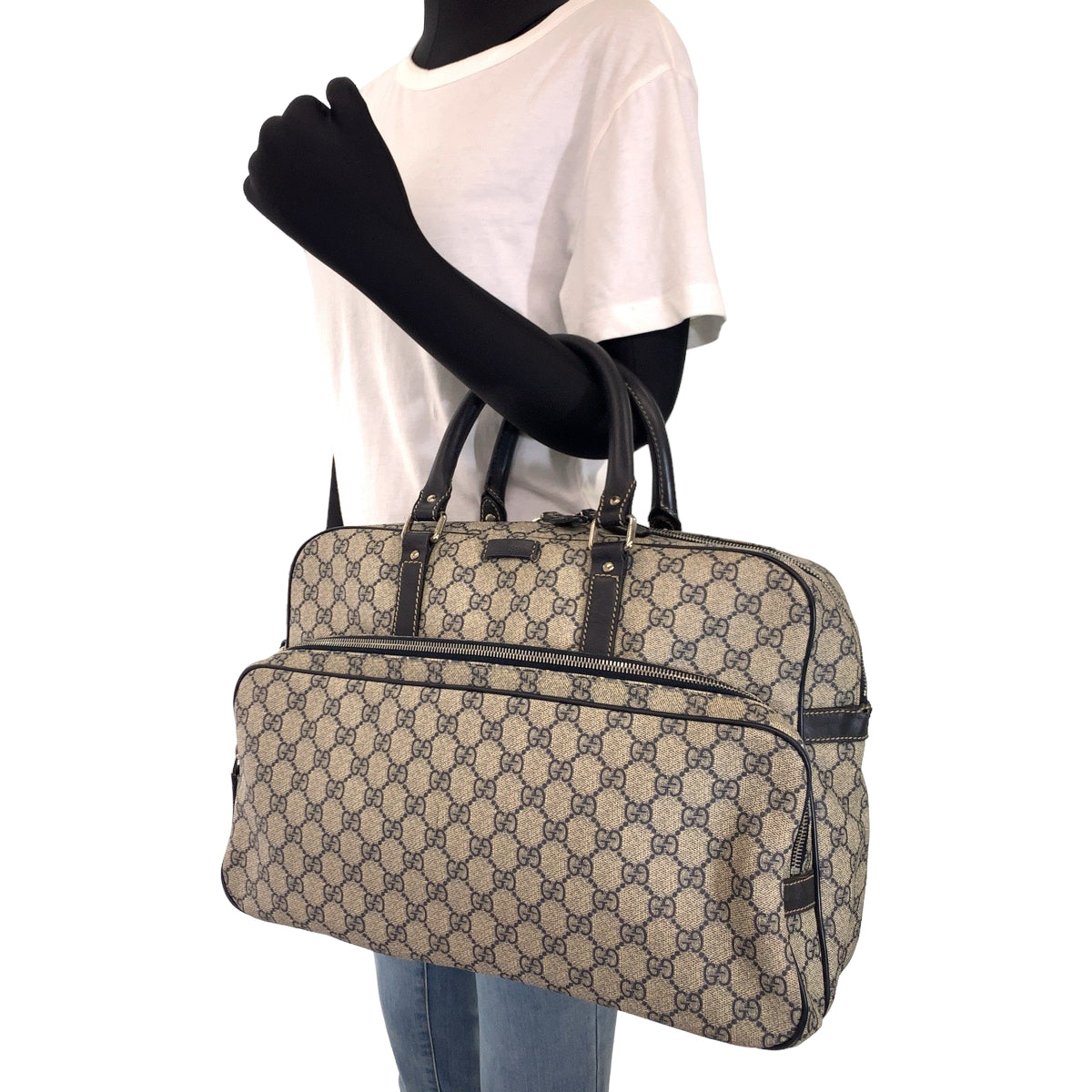 10428
GUCCI グッチ スプリーム ネイビー ライトグレー GGスプリームキャンバス 246478 ビジネスバッグ ブリーフケース A4対応  メンズ