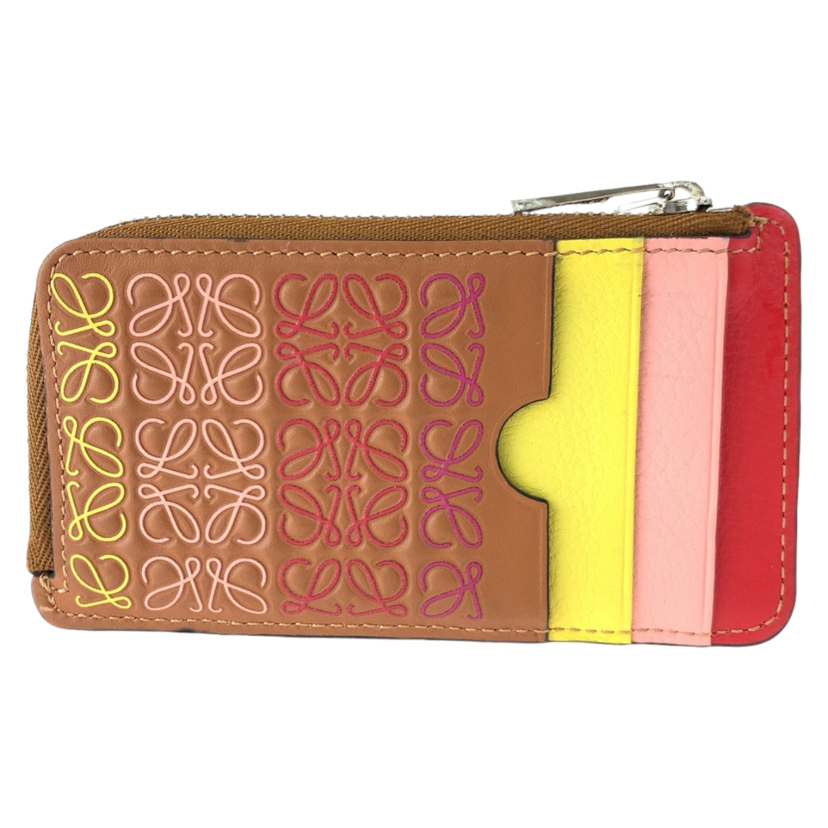 H-00606
LOEWE ロエベ リピート アナグラム タン ブラウン 茶 マルチカラー レザー 261920 コインケース カードケース フラグメントケース  レディース