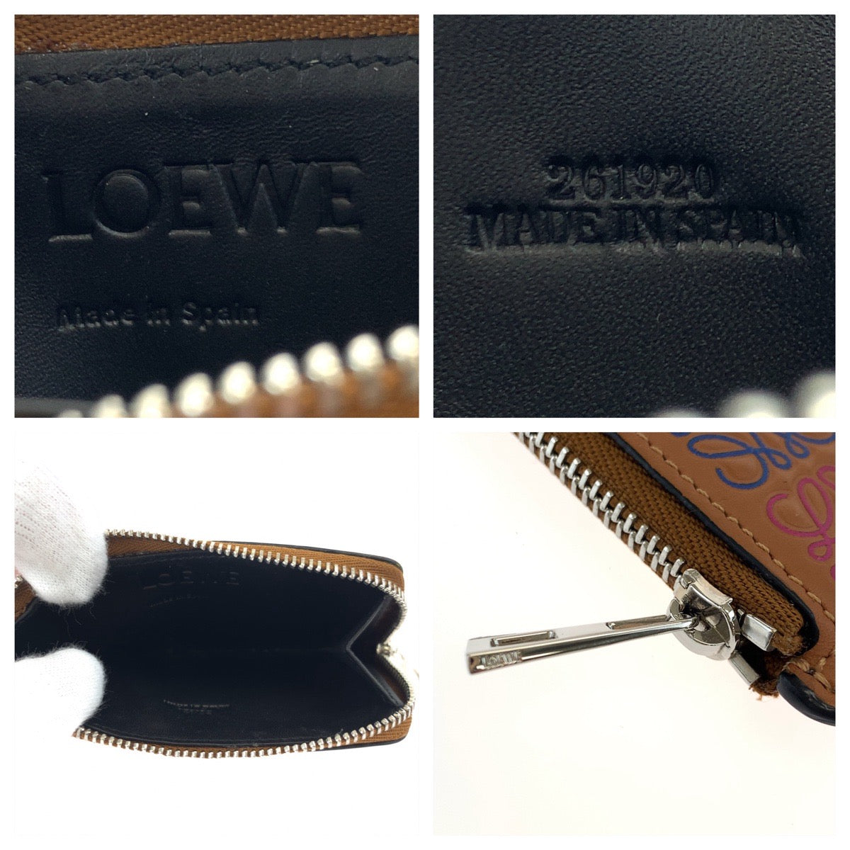 H-00606
LOEWE ロエベ リピート アナグラム タン ブラウン 茶 マルチカラー レザー 261920 コインケース カードケース フラグメントケース  レディース