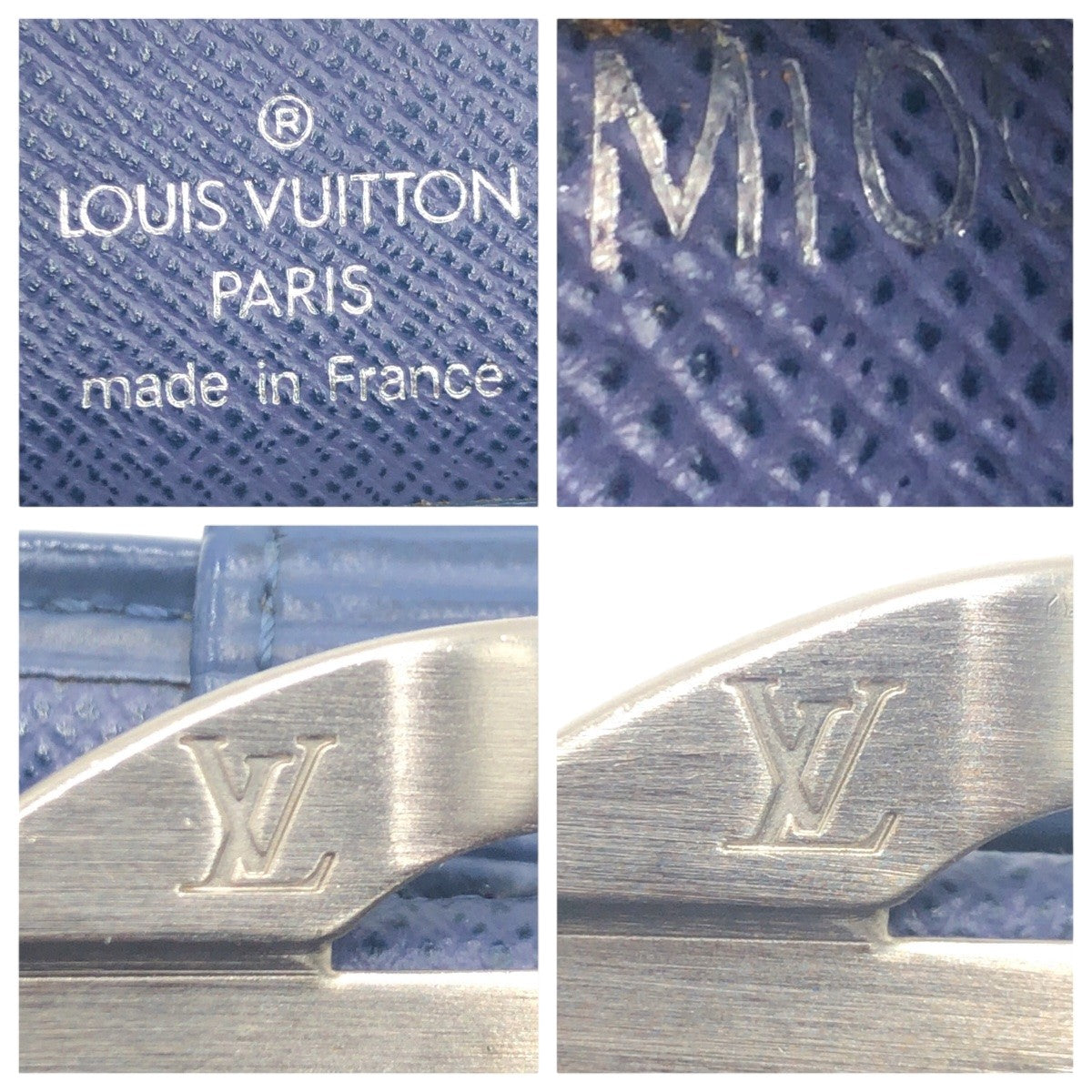LOUIS VUITTON ルイヴィトン エピ ヴィエノワ ポルトモネ 男女兼用 ブルー 青 シルバー金具 レザー M6324G 二つ折り財布 札入れ  メンズ
