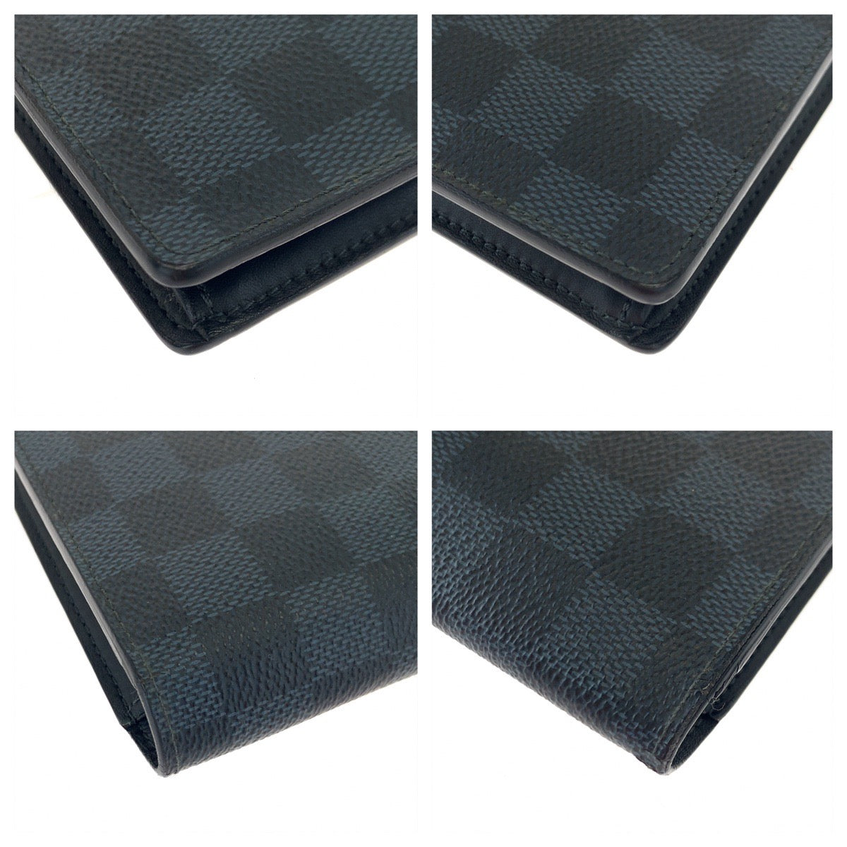 10433
 LOUIS VUITTON Damier Cobalt Portefeuille Plaza Black Gray PVC M63212 Long Wallet Billfold Men's